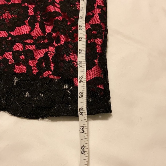 Black pink lace skirt midi formal - Picture 6 of 6